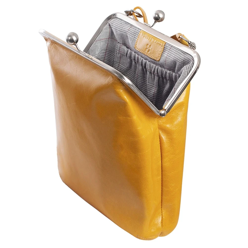 Volker Lang "BT2 Lola Gelb - Vintage – Senfgelb – Ledertasche  – Umhängetasche