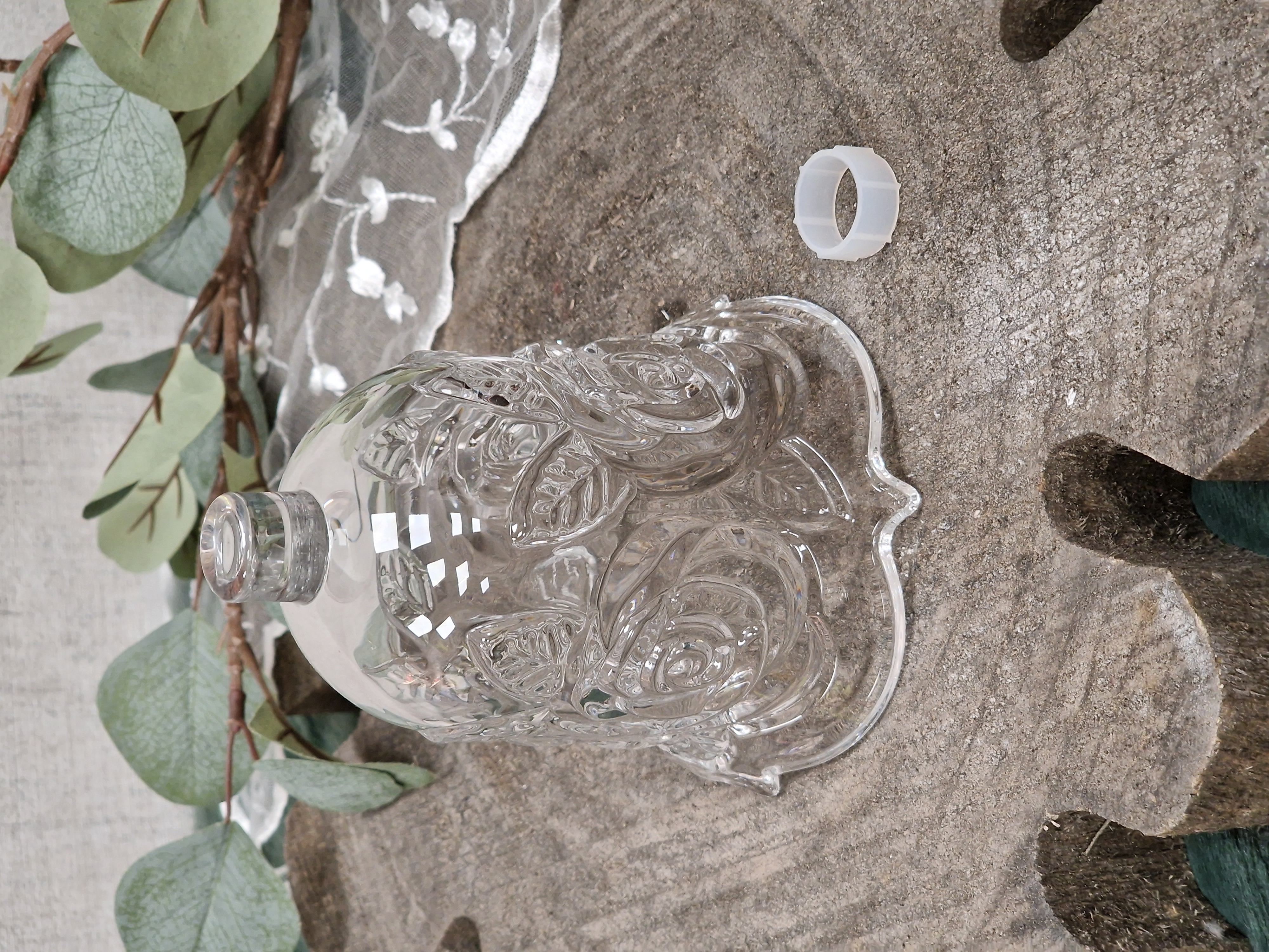 KRÖMER Teelichtaufsatz, Windlichtaufsatz, Aufsatzglas  "ROSE" für Kerzenleuchter – Glasaufsatz – Teelichtglas – Kerzenglas klar   für Kerzenständer    