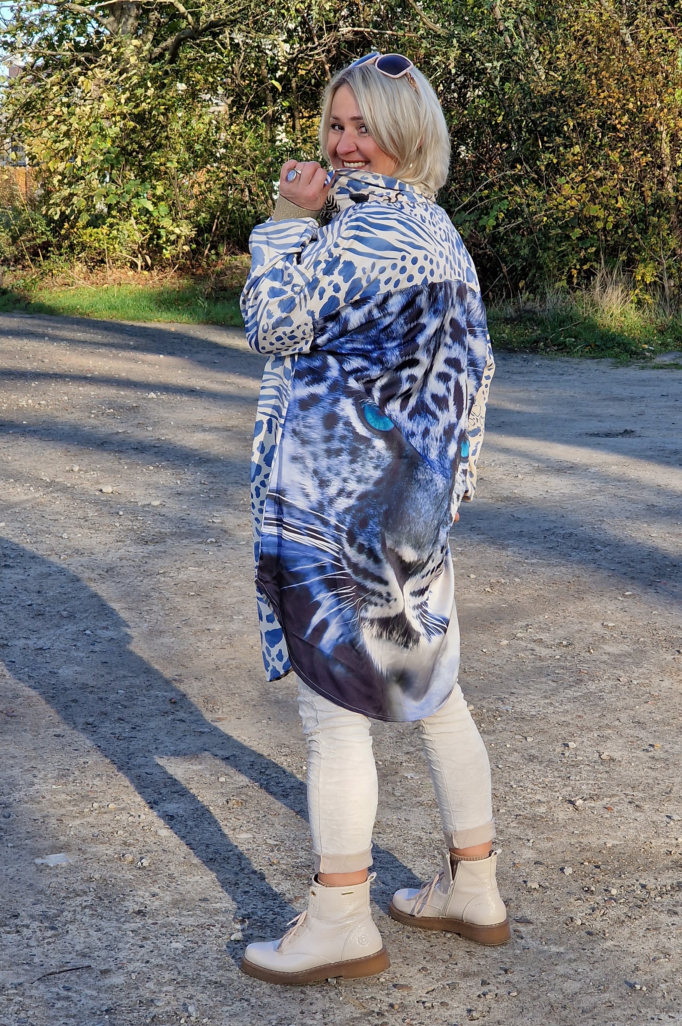 Oversized Hemd – Longhemd – lange Hemd – „Leoparden -Print“ 