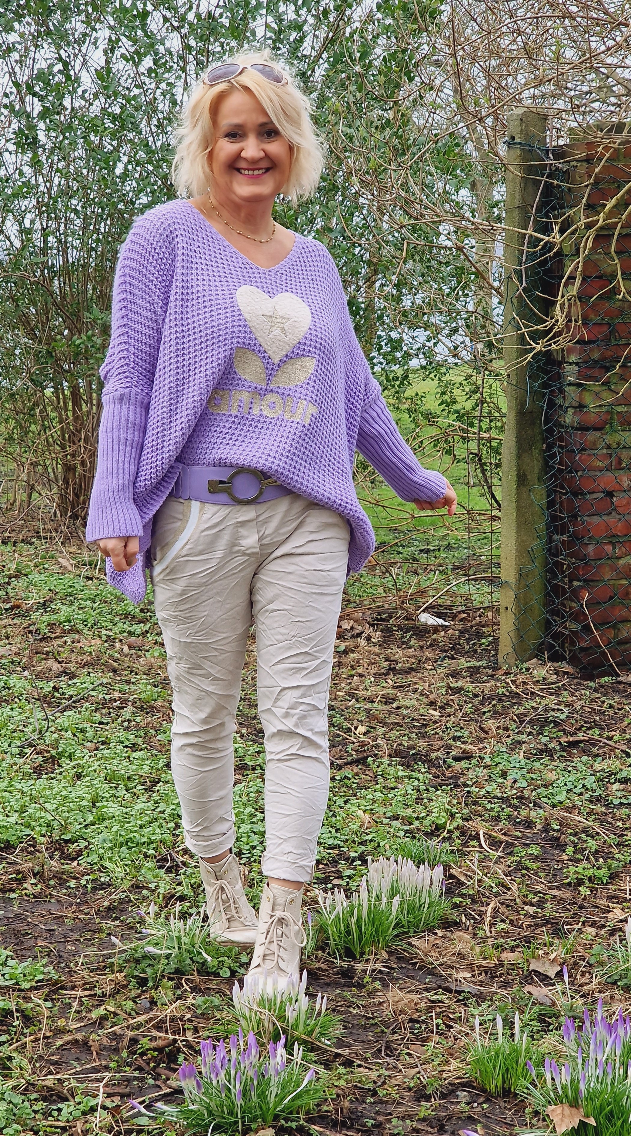  Pullover  "Amour & Herz" – weicher grobgestrickte Pulli – Damenpullover