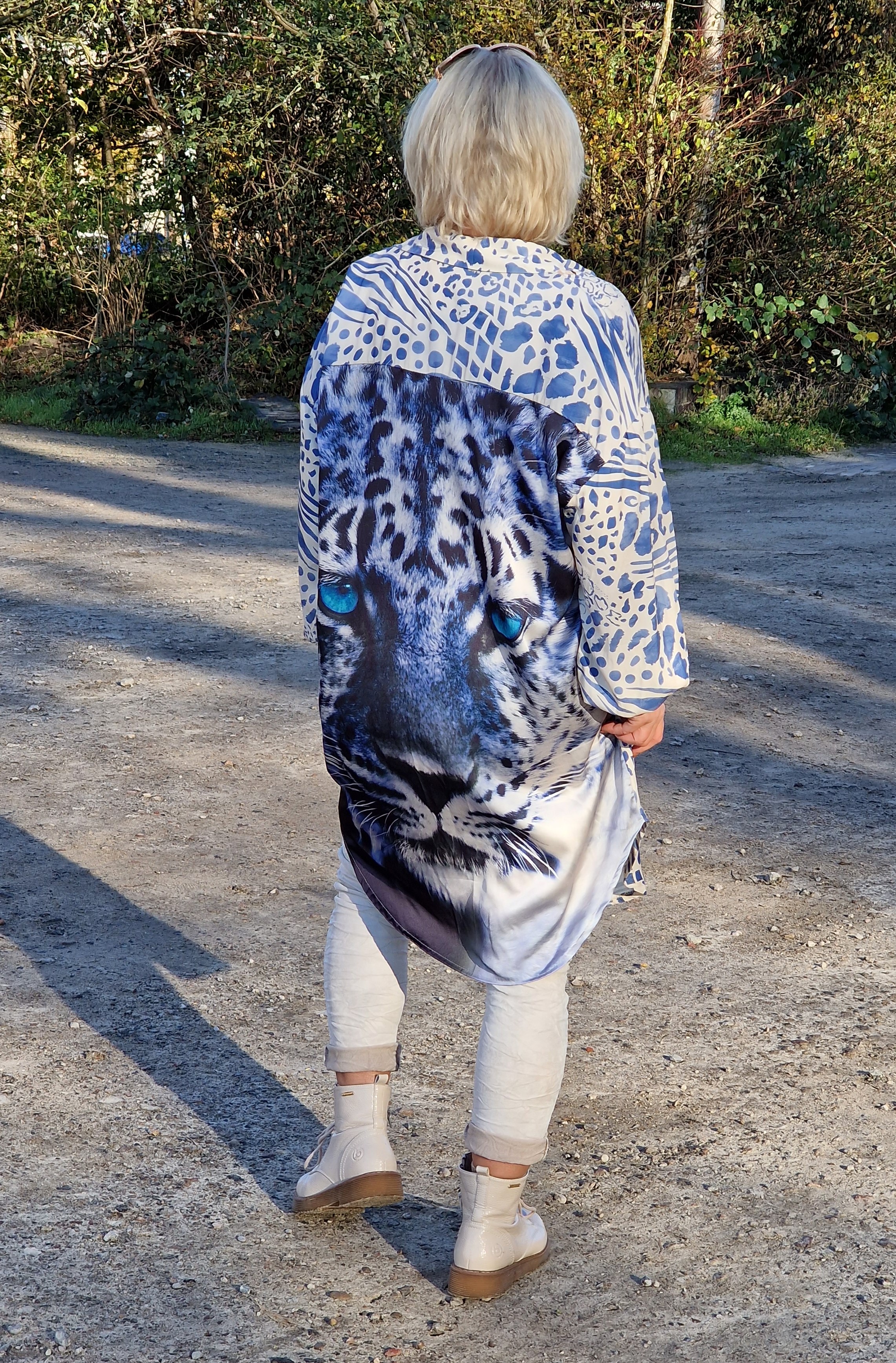 Oversized Hemd – Longhemd – lange Hemd – „Leoparden -Print“ 