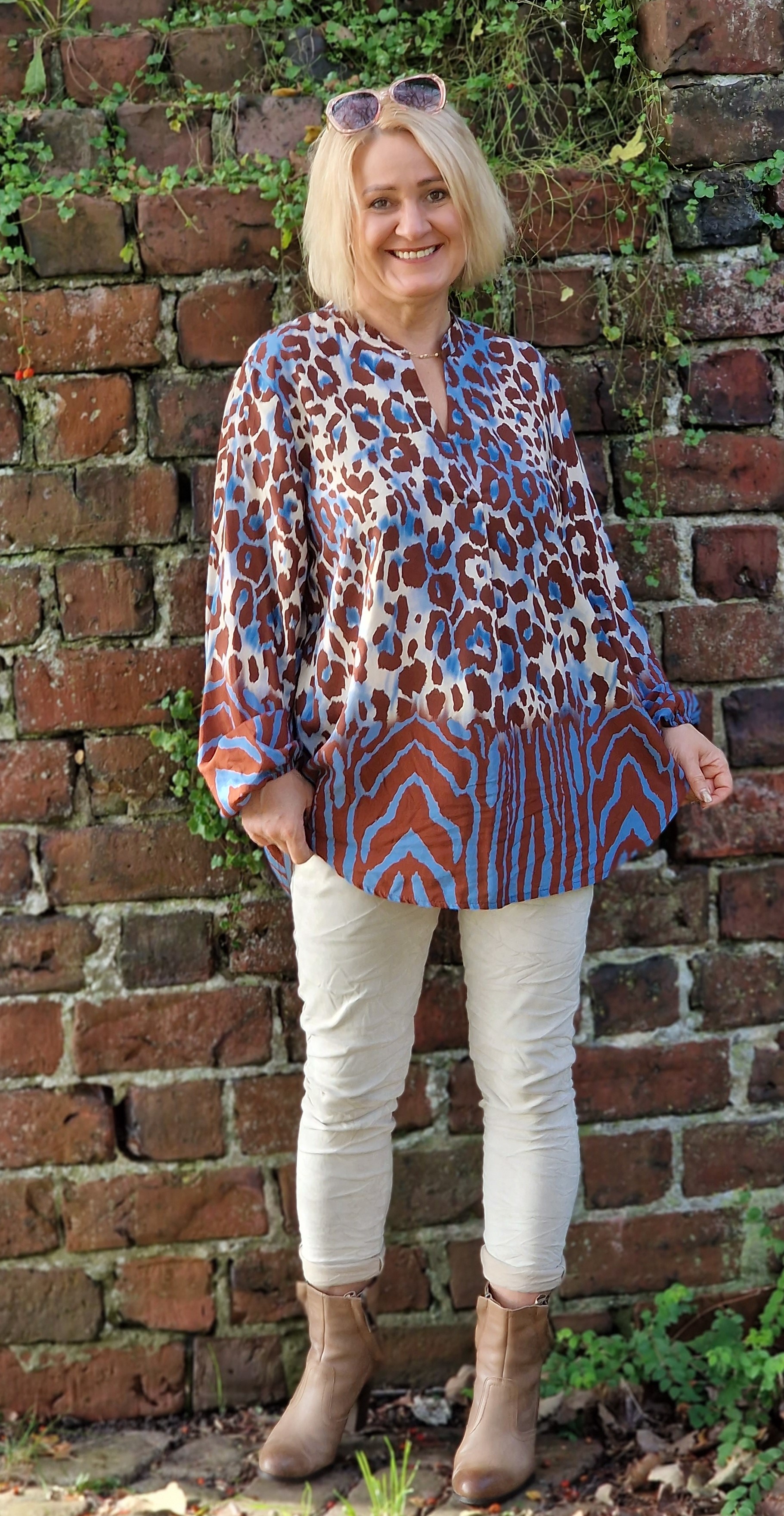 Printbluse "Leo Muster" –  feine Viskose Bluse –  Damenbluse Kopie