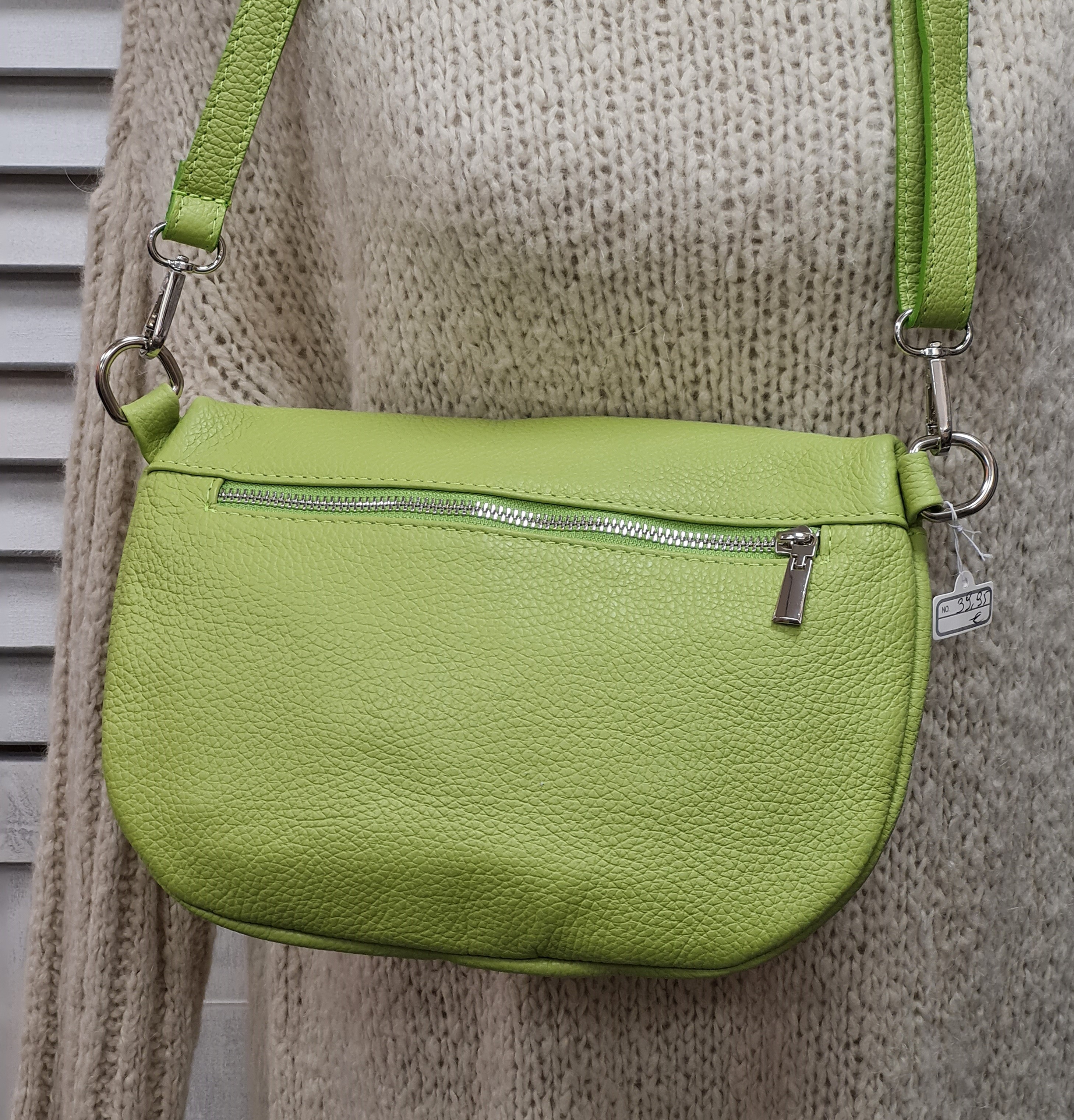 Bauchtasche "Neongrün" – Crossover – Ledertasche 