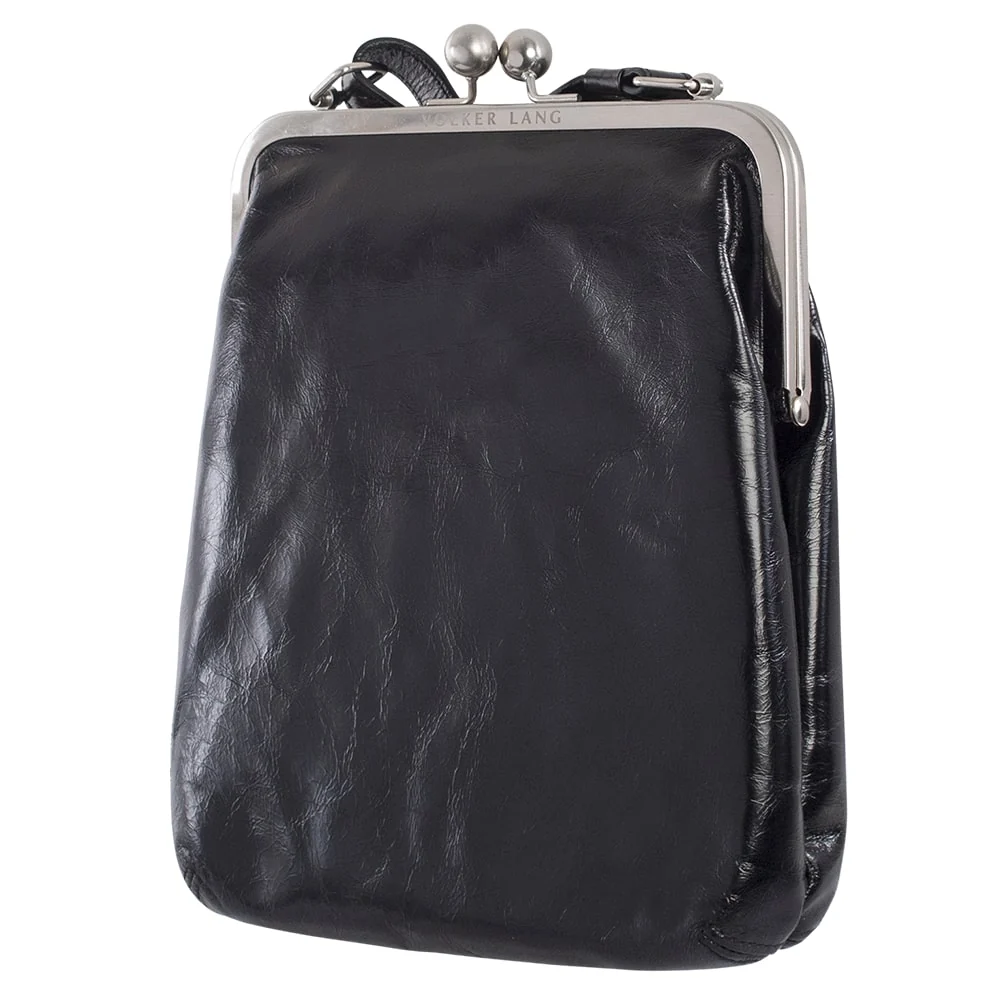 Volker Lang "BT2 Lola Black - Vintage – Schwarz – Ledertasche  – Umhängetasche